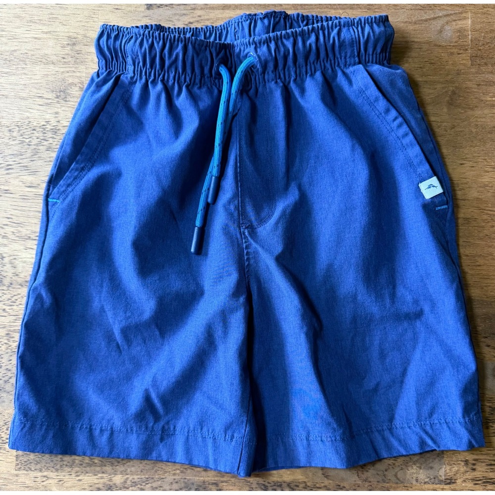 Tommy Bahama Boys Blue Hybrid Shorts Elastic Waist Drawstring Quick Dry Kids